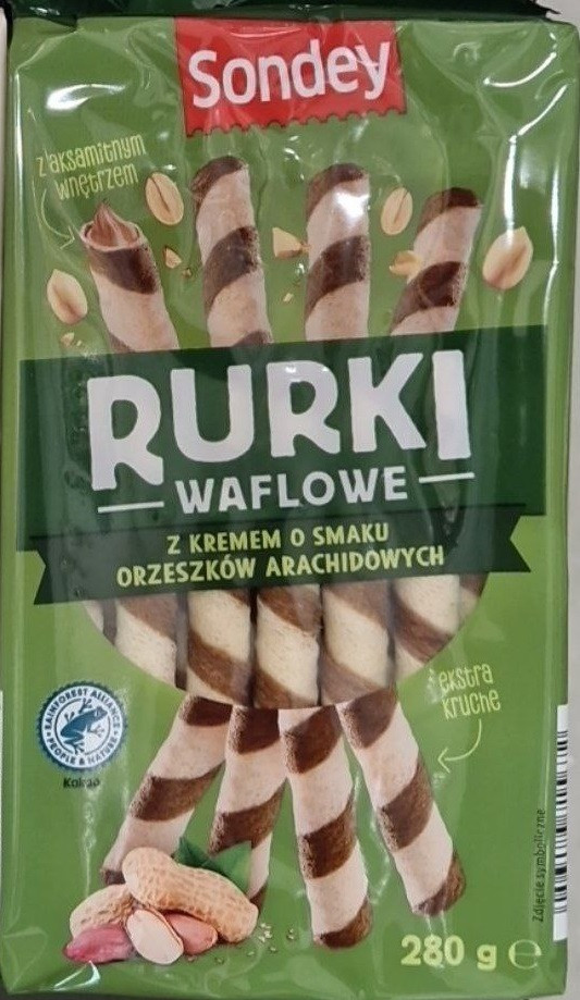 Вафельні трубочки з начинкою Sondey 280 г. Горіх, фото 1