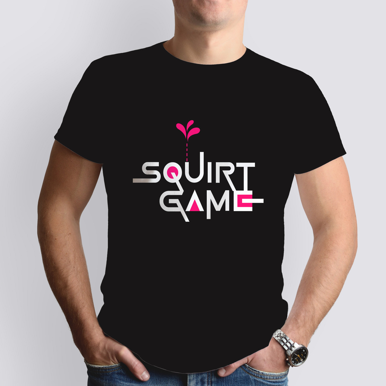 Чоловіча футболка Squirt Game, чорна, фото 1