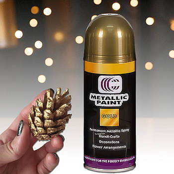 Аерозольна спрей фарба в балончику 250 мл для декору Золота 1 шт.