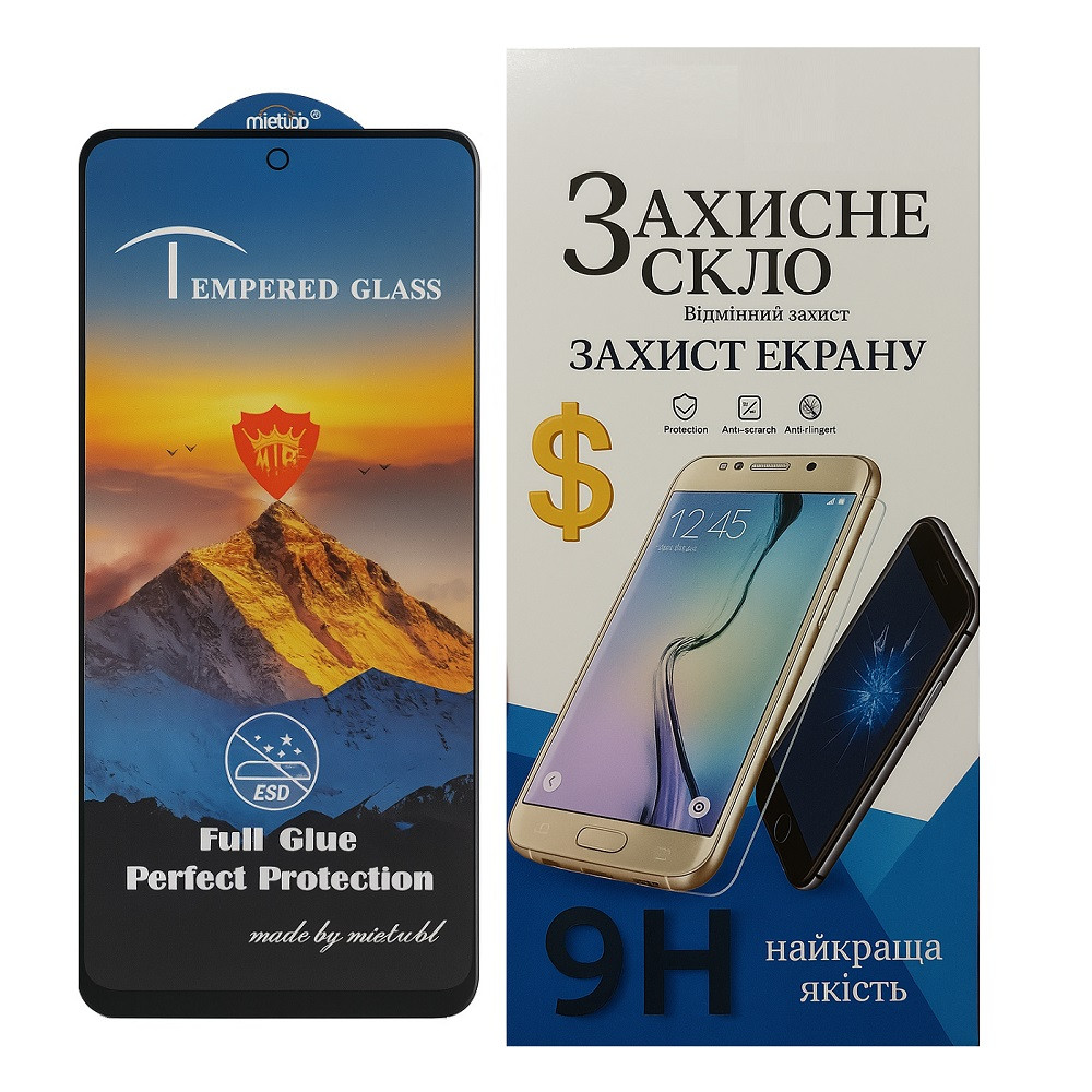 Захисне скло Mietubl ESD Anti-Static для Xiaomi Poco M5s, Poco M4 Pro 4G з чорною рамкою