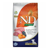 Беззерновий сухий корм Farmina N&D, для цуценят дрібних порід, ягня з гарбузом і чорницею 800 г