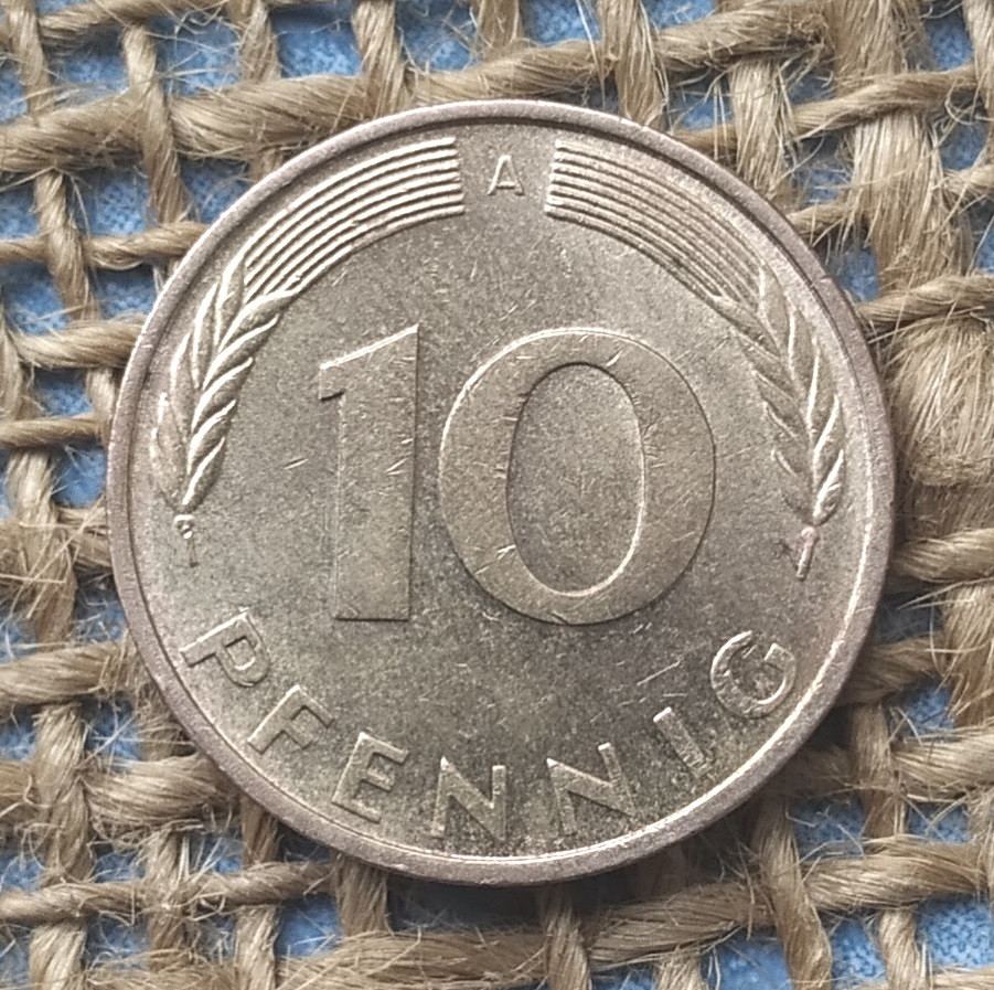 10 пфенiгiв 1990 року. (А) Нiмеччина - ФРН, фото 1