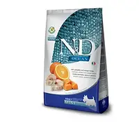 Беззерновий сухий корм Farmina N&D для дорослих собак дрібних порід, з тріскою й апельсином 2.5 кг