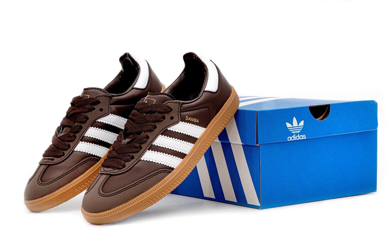 Жіночі коричневі Кросівки Adidas Samba, фото 1