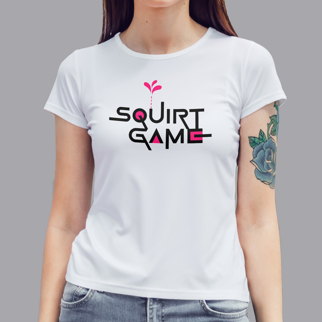 Жіноча футболка Squirt Game, біла, фото 1