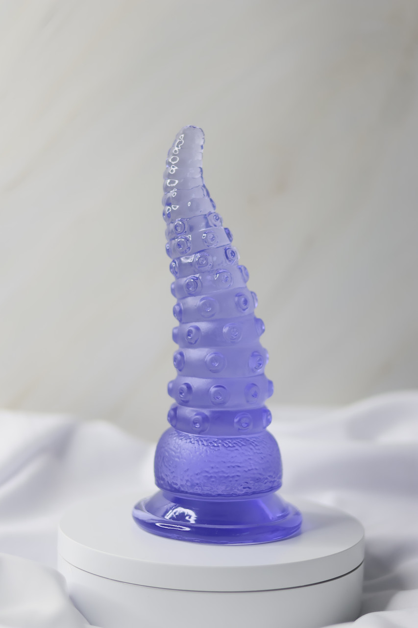 Ділдо "Восьминіг" анальний плаг розмір М (17,9см*4,3см) на присосці, Бузковий, фото 1