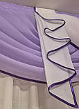 Ламбрекен асиметричний  Firanka карниз 250см фіолетовий з білим (20_9_2,5м), фото 3
