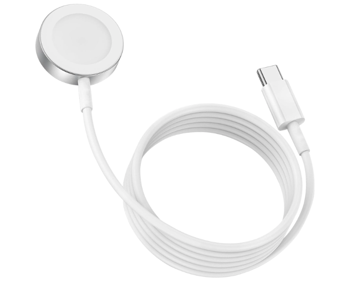 Магнітний бездротовий швидкий зарядний пристрій для годинників Apple Watch USB-C, портативний зарядний кабель 1 м, фото 1