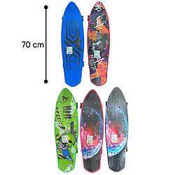 1921 Скейт-піні-борд, з ручкою, довжина дошки 70 см, мікс різновидів