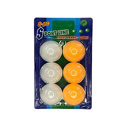 11-21 М'ячі для тенісу, 6 шт., на планшетці