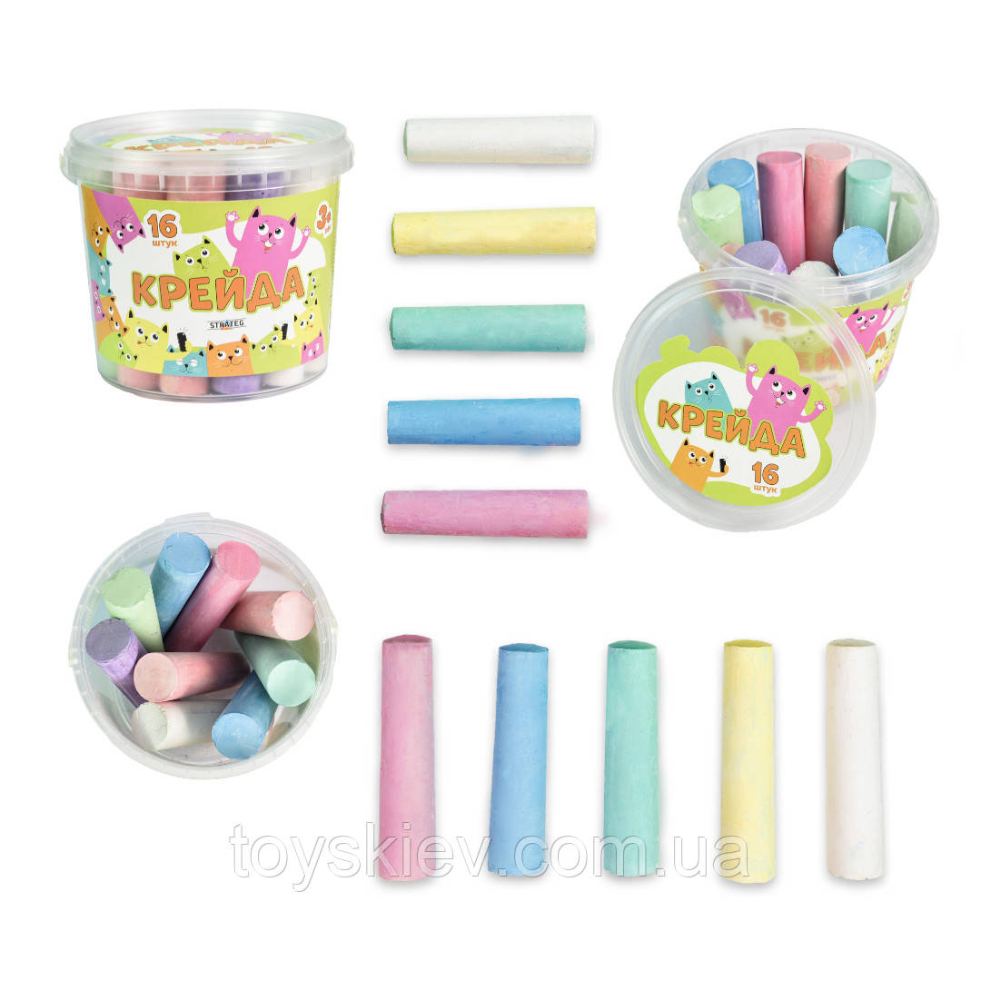 50139 Мел круглий-16 штук Strateg, фото 1