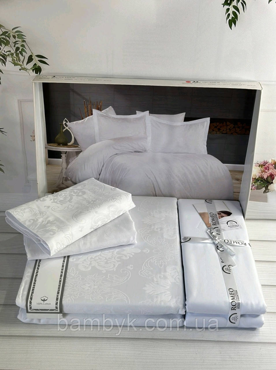 Постільна білизна Romeo Home "Ramses Wait" сатин бавовняна євро розмір Туреччина