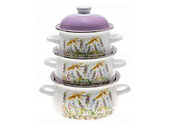 Набір каструль ем. 3-пр. індукційне дно, 1,6/2,3/3л (16/18/20см) ТМ EDENBERG