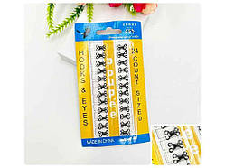 Пришивні Гачки #0 7*11 мм Чорний 24 пари ТМ КИТАЙ