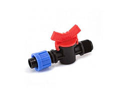 Кран пластик стартер для крапельної стрічки d=16мм з 1/2 зовнішнім різьбленням ТМ PRESTO-PS