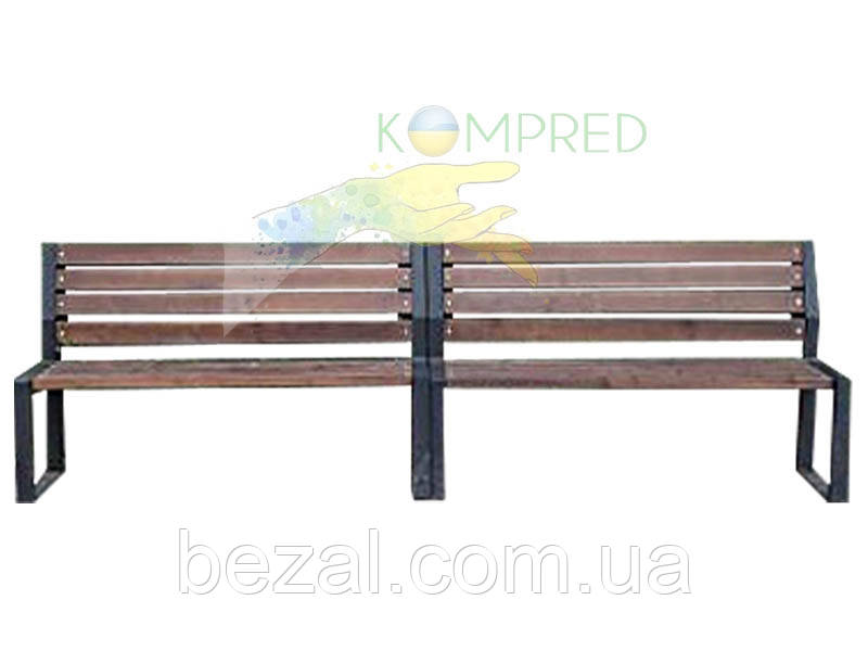 Паркова лава Лера зі спинкою без підлокітників 2500*605*915мм Kompred OL696/2, фото 1