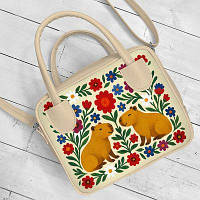 Сумка жіноча Kitto Капібари та квіти