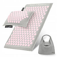 Килимок акупунктурний з подушкою 4FIZJO Eco Mat Аплікатор Кузнєцова Grey/Pink (P-5907739312174)