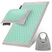 Килимок акупунктурний з подушкою 4FIZJO Eco Mat Аплікатор Кузнєцова Grey/Mint (P-5907739312181)