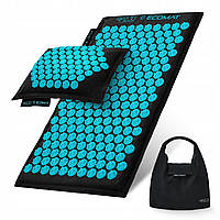 Килимок акупунктурний з подушкою 4FIZJO Eco Mat Аплікатор Кузнєцова Black/Blue (P-5907739316684)