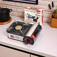 Портативна газова плита JD-208 мала, 2.1 кВт, мідна горілка, захист, для кемпінгу та будинку