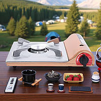 Переносна газова плита SL-029 велика, 2500 Вт, з п'єзопідпалом і чохлом для кемпінгу та дачі