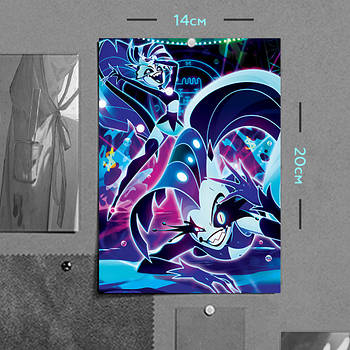 "Гліц і Глем (Пекельний бос / Helluva boss)" плакат (постер) розміром А5 (14х20см)