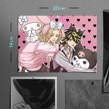 "Казутора і Майкі (Токійські месники / Tokyo revengers)" плакат (постер) розміром А5 (20х14см)