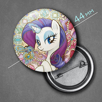 "Раріті (Мій маленький поні / My Little Pony) " значок круглий на булавці Ø44 мм