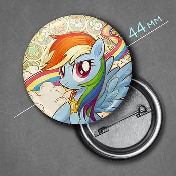 "Рейнбоу Деш (Мій маленький поні / My Little Pony) " значок круглий на булавці Ø44 мм