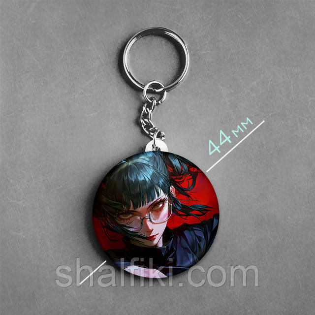 "Макі Зенін (Магическая битва / Jujutsu kaisen)" брелок круглий Ø44 мм, фото 1