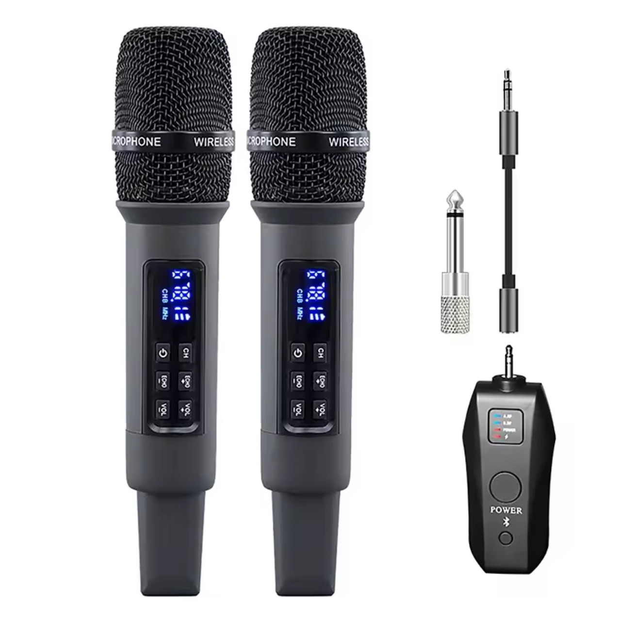 Бездротові професійні мікрофони UHF + Bluetooth караоке система на два мікрофони