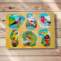 Гра для дітей від 3 років Дерев'яний пазл-іграшка Птахи