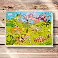 Гра для дітей від 3 років Дерев'яний пазл-іграшка Динозаврики