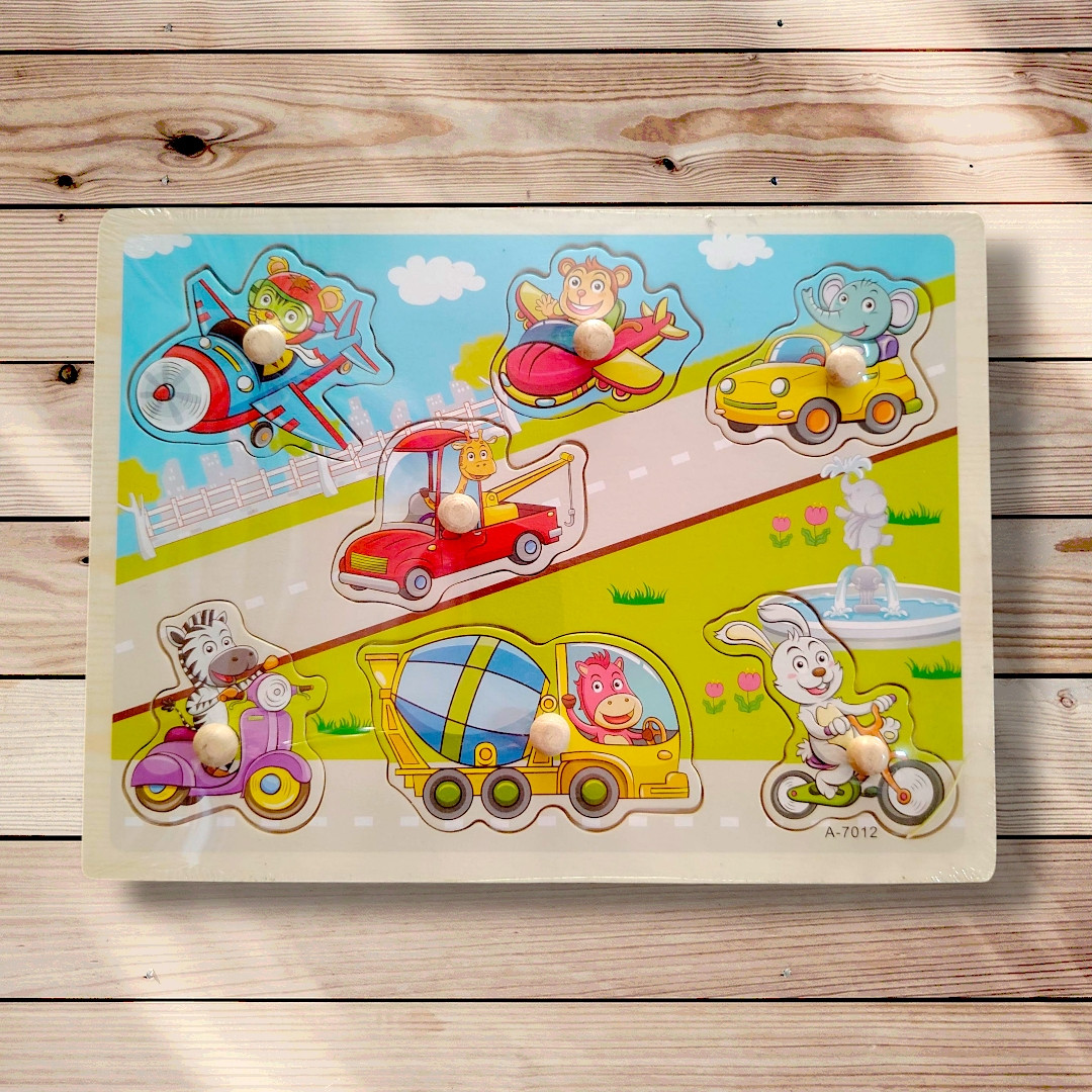 Гра для дітей від 3 років Дерев'яний пазл-іграшка Транспорт, фото 1