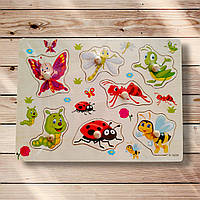 Гра для дітей від 3 років Дерев'яний пазл-іграшка Комахи