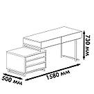 Стіл офісний стиль лофт однотумбовий з ДСП на металевих ніжках Письмові столи з висувними ящиками, фото 7