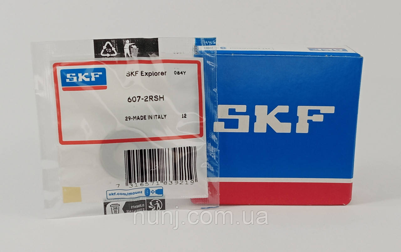 Підшипник 607-2RS SKF (180017) розміри: 7*19*6 кульковий радіальний закритий, фото 1