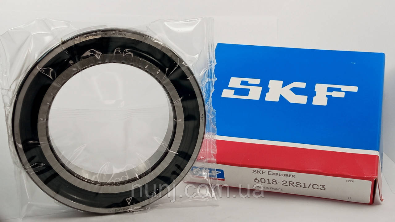 Підшипник 6018-2RS-C3 SKF (70-180118) розміри: 90*140*24 кульковий радіальний закритий, фото 1