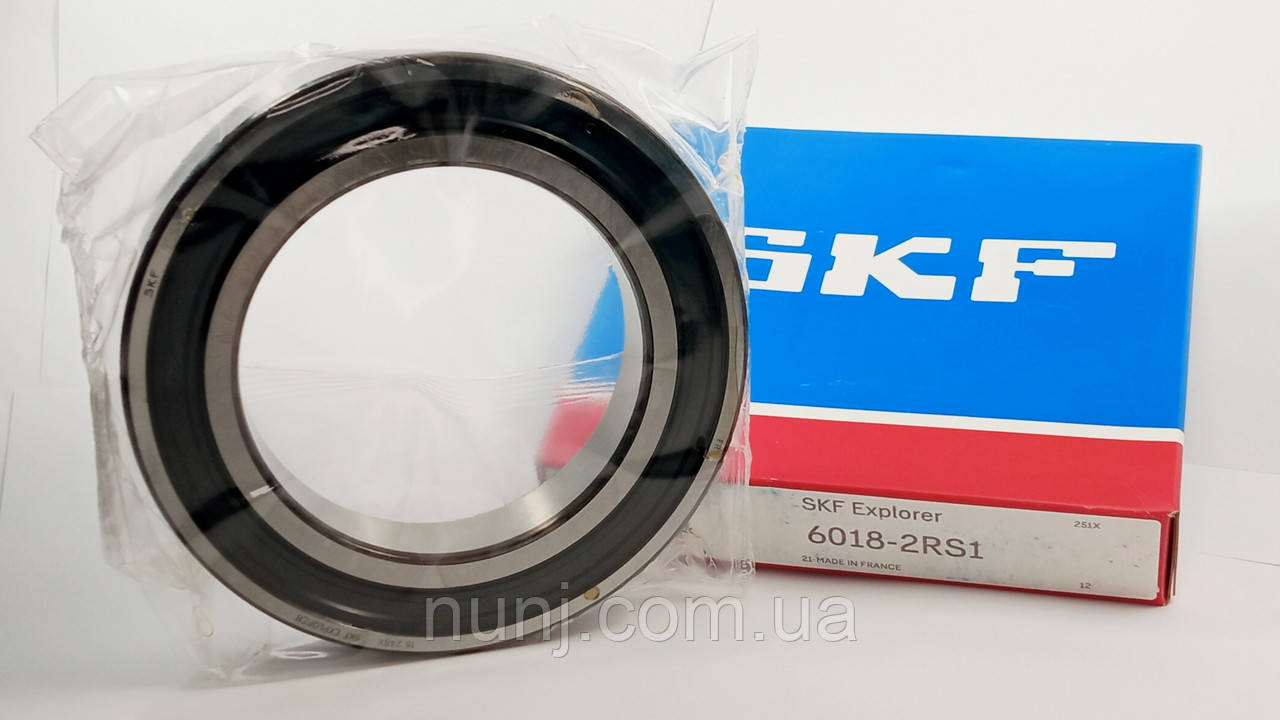 Підшипник 6018-2RS SKF (180118) розміри: 90*140*24 кульковий радіальний закритий, фото 1