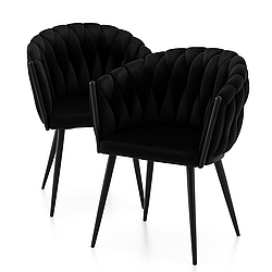 Стільці кухонні комплект 2 шт Homart DC-108 велюр чорний (9889)