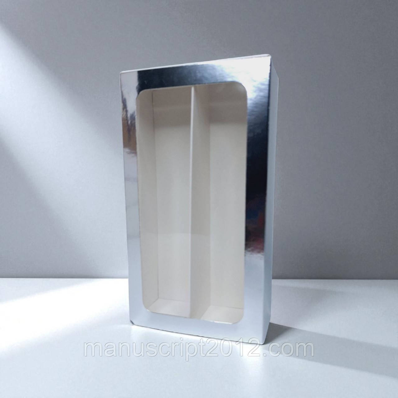 Коробка-футляр для макарунс (200х110х55мм.) срібна