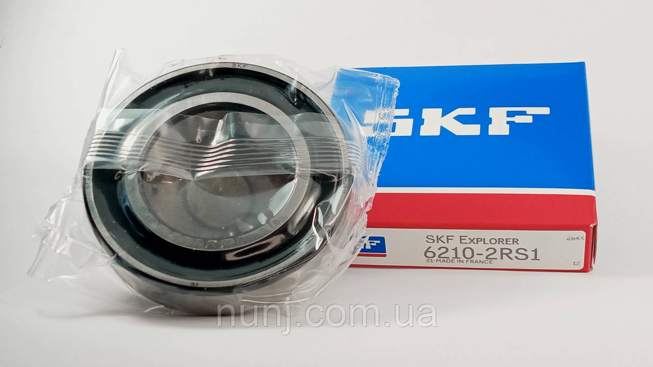 Підшипник 6210-2RS SKF (180210) розміри: 50*90*20 кульковий радіальний закритий, фото 1