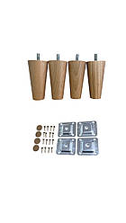 Комплект лакованих  меблевих ніжок 10 см  із пластинами для приліжкової тумби