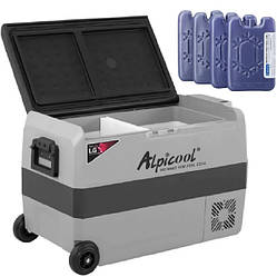 Компресорний автохолодильник Alpicool T50 (LG) (двокамерний, 50 літрів). Режим роботи до -20℃. Живлення 12,
