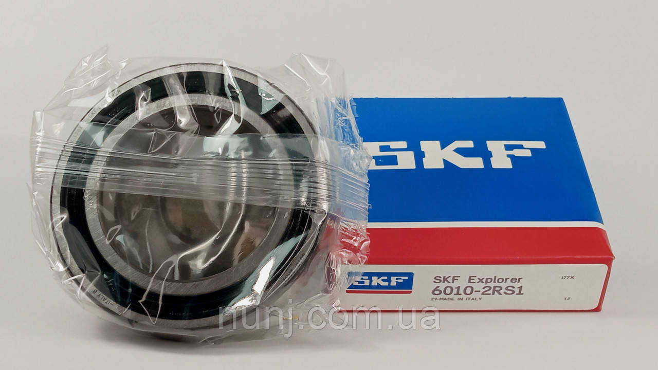 Підшипник 6010-2RS SKF (180110) розміри: 50*80*16 кульковий радіальний закритий, фото 1