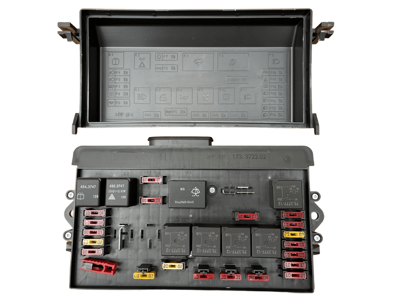 Блок запобіжників ВАЗ 2108, 2109, 21099, 2113, 2114, 2115, старого зразка (євро) 173.3722-01М