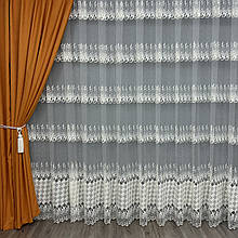 Фатиновий тюль з густою вишивкою №8033 для вітальні, спальні