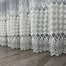 Фатиновий тюль з густою вишивкою №8033 для вітальні, спальні, фото 4
