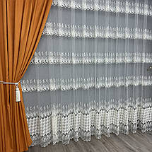 Фатиновий тюль з густою вишивкою №8033 для вітальні, спальні, фото 5